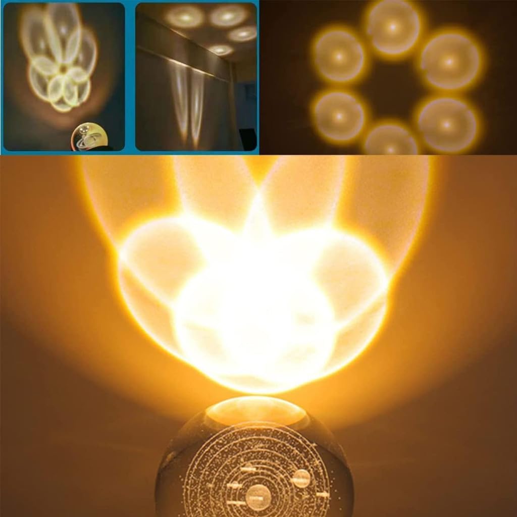 3D Solar System Crystal Ball Night Lamp| Galaxy Led Light