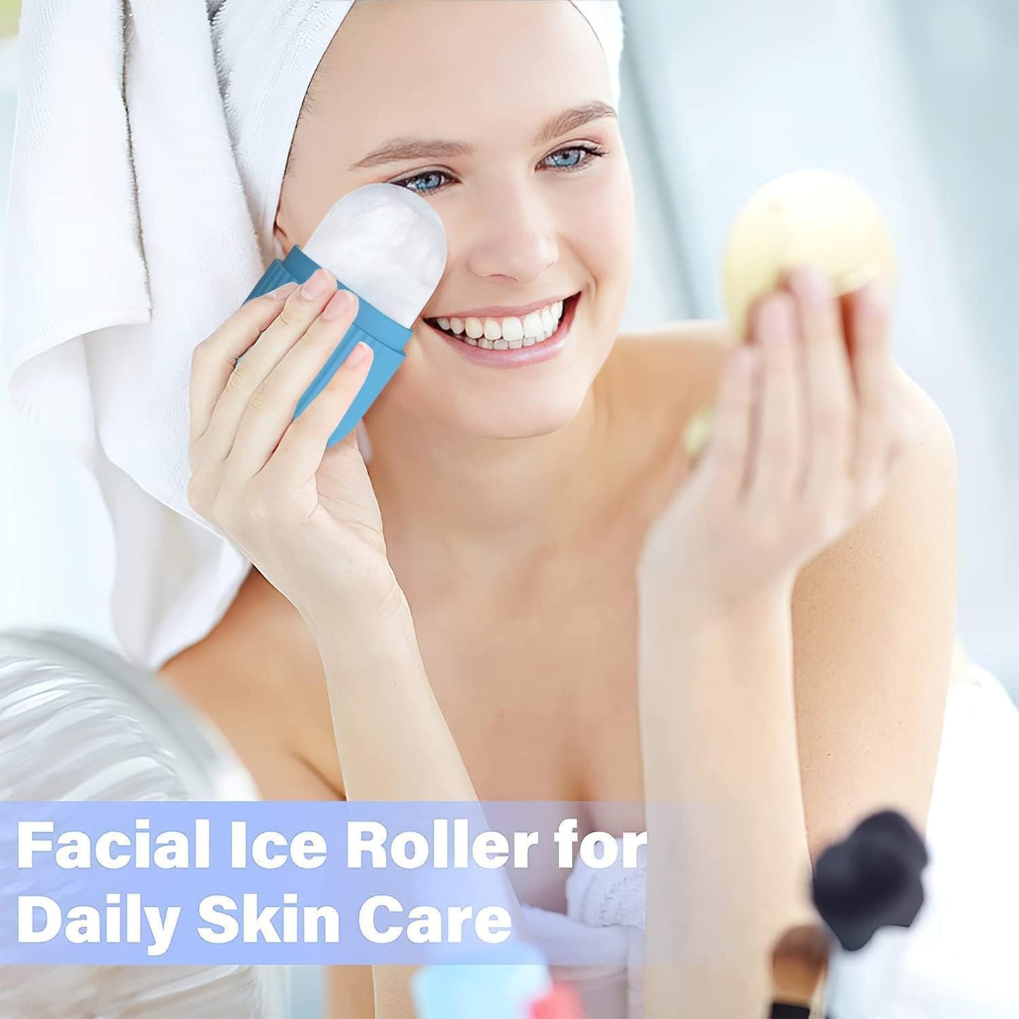 WEPTIX® Facial Ice Globe,Smart Cool Face Roller Ball, Facial Massage Tools 3D Massager Roller
