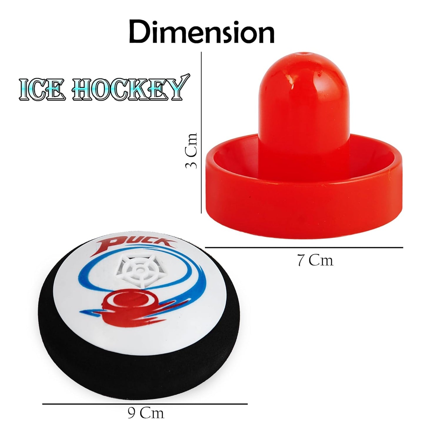 VGRASSP Mini Air Hockey Toy Kit Portable Fast-Paced Air Powered Hover Hockey Hockey Puck Air Hockey Slider Flannel Pusher Paddles and Puck Toy - Multicolor (Color As Per Stock)