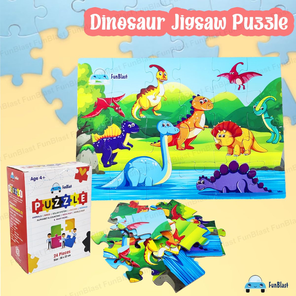 FunBlast Wild Animal Jigsaw Puzzle for Kids Jigsaw Puzzle for Kids of Age 3-5 Years – 24 Pcs (Multicolor, Size 30X22 cm)