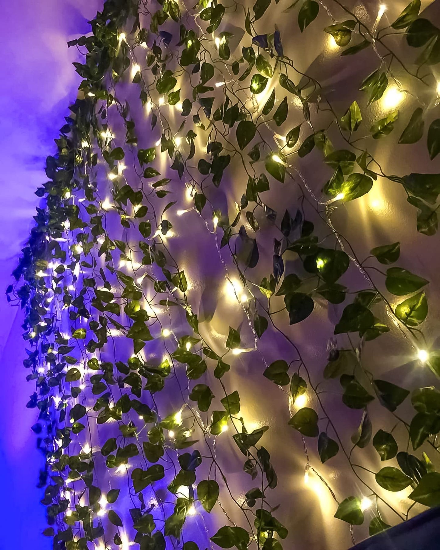 Specialyou.In Special You Aesthetic Room Decor Items, Home Decor Items With Fairy Lights For Bedroom Artificial Vines, Green Leaves (86 Inch) (4 Green Vines & 1 Led Light)